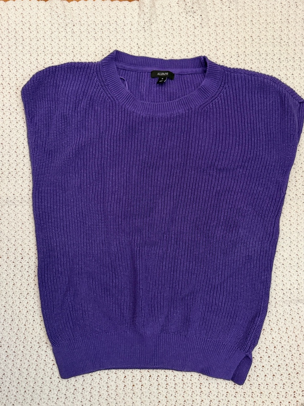 Alfani Purple Crewneck Knit Sweater Vest